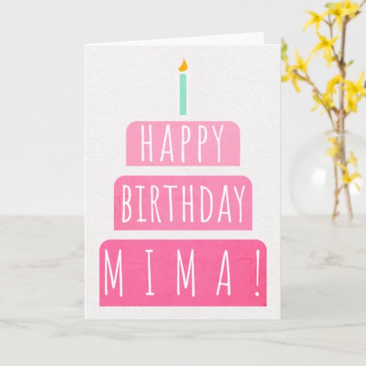Birthday Card for Mima Kaart (Gele Bloem)