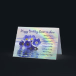 Birthday card for sister-in-law with forget me not kaart<br><div class="desc">Beautiful blue forget-me-nots cast adrift on a lake with a rainbow behind. A beautiful verse completes this unique card perfectly.</div>