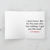 Birthday Card for the Man Who Has Everything Kaart (Binnen)