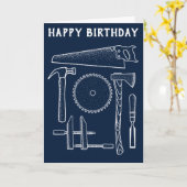 Birthday Card for Woodworkers and Carpenters Kaart (Gele Bloem)