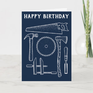 Birthday Card for Woodworkers and Carpenters Kaart