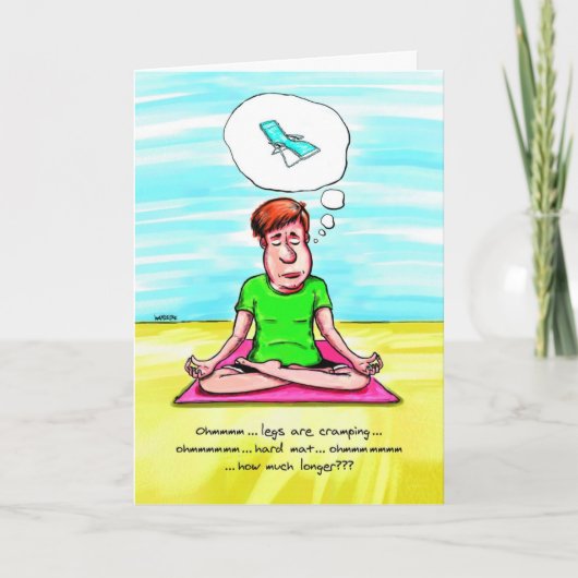 Birthday Card for Yoga Lover - Yoga Chair Kaart (Voorkant)