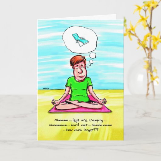 Birthday Card for Yoga Lover - Yoga Chair Kaart (Gele Bloem)