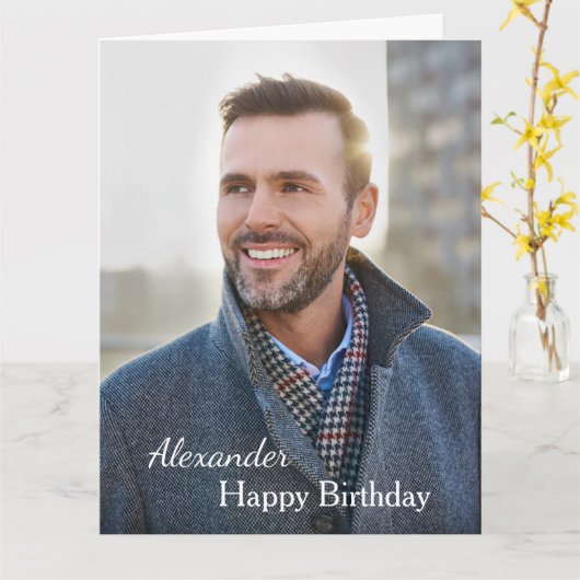 Birthday Card Foto Big Custom Kaart (Gele Bloem)