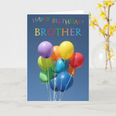 Birthday Card gekleurde ballonnen voor broer Kaart (Gele Bloem)