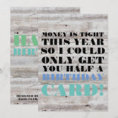 Birthday Card - Geld is dit jaar krap (Voorkant / Achterkant)