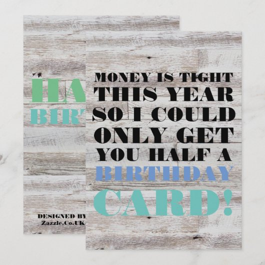 Birthday Card - Geld is dit jaar krap (Voorkant / Achterkant)