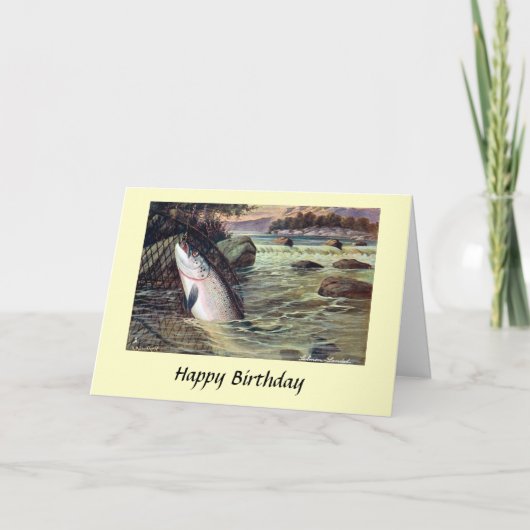 Birthday Card - Geviste - zalm Kaart (Voorkant)