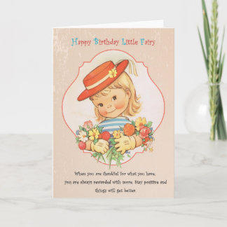 Birthday card-girl, fairy kaart