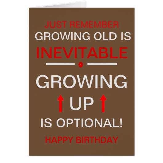 Birthday Card - Growing Up (Voorkant)