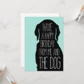 Birthday Card Happy Birthday van mij en de hond Kaart (Voorkant / Achterkant in situ)