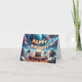 Birthday card in space bedankkaart (Voorkant)