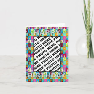 Birthday Card Insert Photo Color Floral Kaart