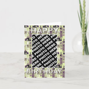 Birthday Card Insert Photo Vintage Floral Kaart