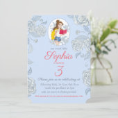 Birthday Card Invite, Prinses Belle Blue Rozen Kaart (Staand voorkant)
