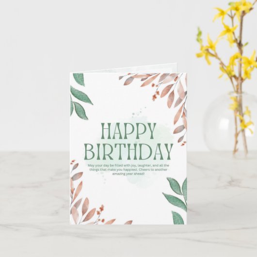 birthday card kaart (Gele Bloem)