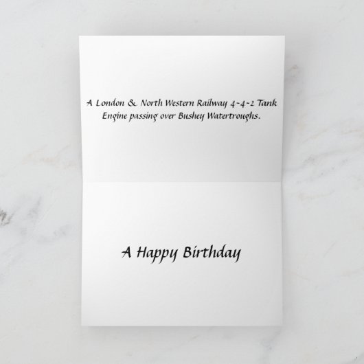 Birthday Card - L & N W R Tank Engine Kaart (Binnen)