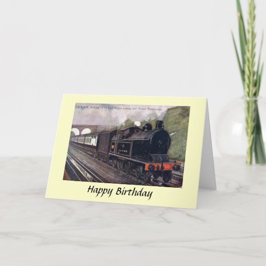 Birthday Card - L & N W R Tank Engine Kaart (Voorkant)