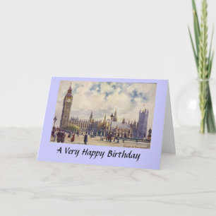 Birthday Card - London, Houses of Parliament Kaart