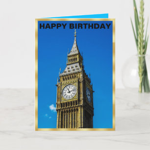 Birthday Card met Big Ben Clock Kaart
