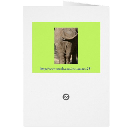 Birthday Card met Elephant Wrinkles (Achterkant)