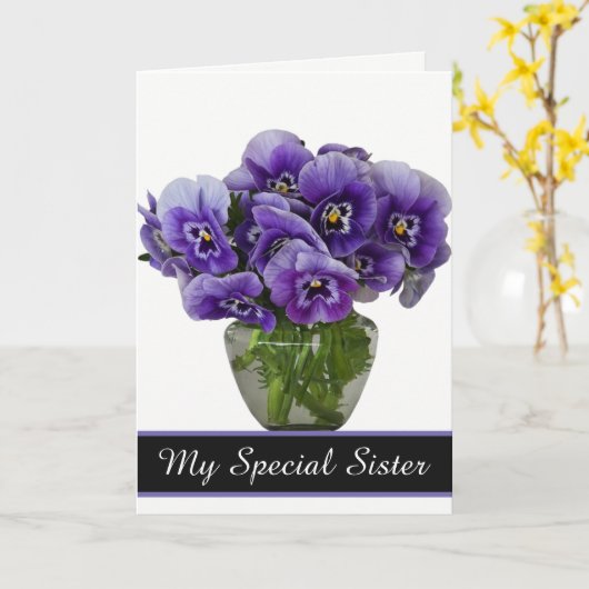 Birthday Card - Mijn speciale zuster Card Kaart (Gele Bloem)