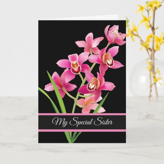 Birthday Card - Mijn speciale zuster Card Kaart (Gele Bloem)