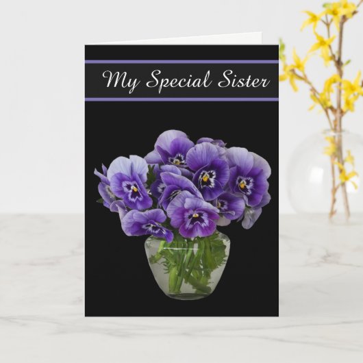 Birthday Card - Mijn speciale zuster Card Kaart (Gele Bloem)