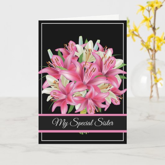 Birthday Card - Mijn speciale zuster Card Kaart (Gele Bloem)