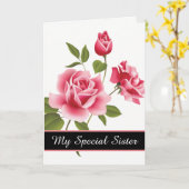 Birthday Card - Mijn speciale zuster Card Kaart (Gele Bloem)