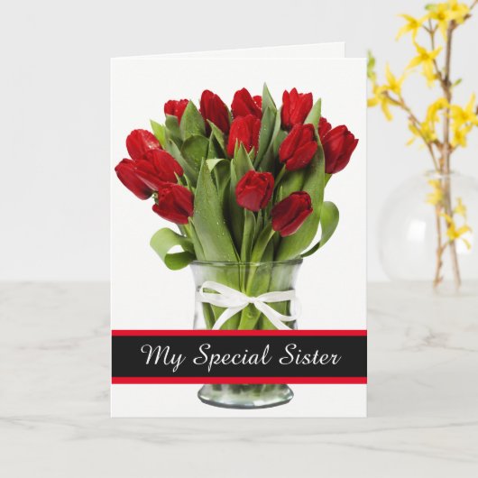 Birthday Card - Mijn speciale zuster Card Kaart (Gele Bloem)