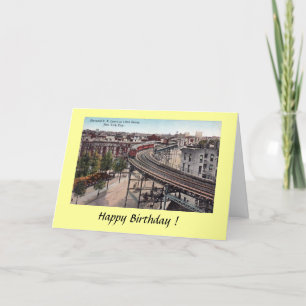 Birthday Card - New York City Elevated RR Kaart