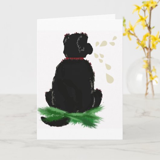 Birthday Card~ Newfoundland Dog Kaart (Gele Bloem)