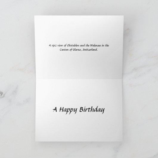 Birthday Card - Obstalden, Glarus, Zwitserland. Kaart (Binnen)