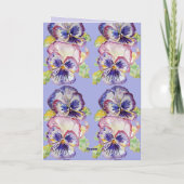 Birthday Card Pansy Paars  Lavender Floral Kaart (Achterkant)