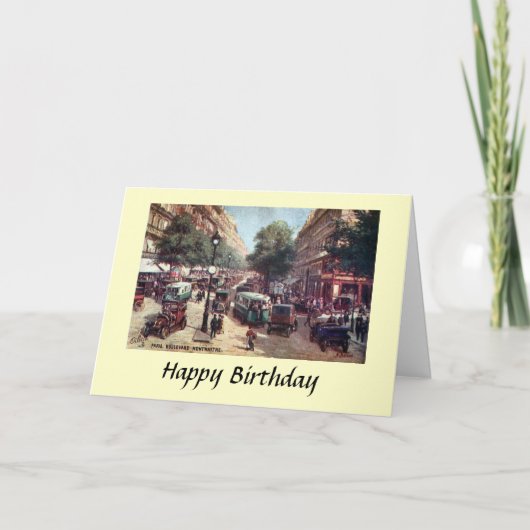 Birthday Card - Parijs, Blvd Monmartre Kaart (Voorkant)