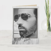 Birthday Card Photo Custom black and white Kaart (Voorkant)