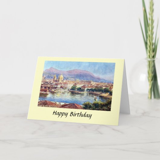 Birthday Card - Rio de Janeiro, Brazilië Kaart (Voorkant)