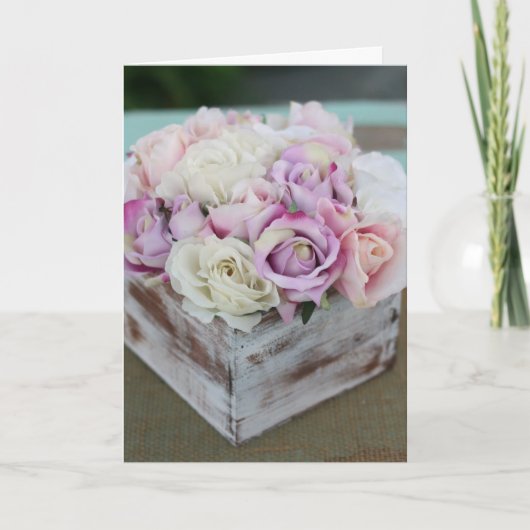 Birthday Card - Shabby Chic-Rozen Kaart (Voorkant)
