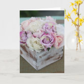 Birthday Card - Shabby Chic-Rozen Kaart (Gele Bloem)