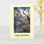 Birthday Card - Sorrento, Italië Kaart (Gele Bloem)