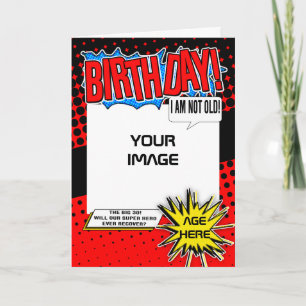 Birthday Card - Superheld Comic Spoof Kaart