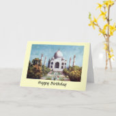 Birthday Card - Taj Mahal, Agra, India Kaart (Gele Bloem)