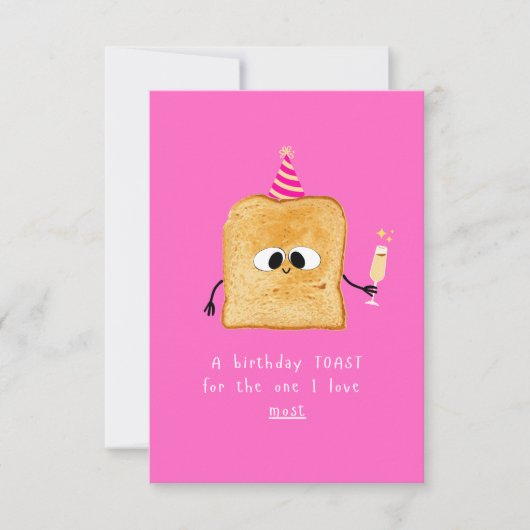 Birthday Card Toast, eenvoudig, funny and Design (Voorkant)