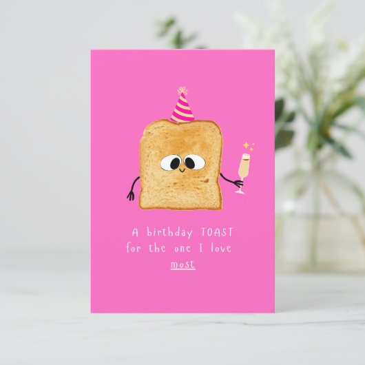 Birthday Card Toast, eenvoudig, funny and Design (Staand voorkant)