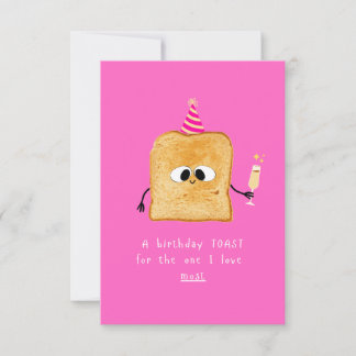 Birthday Card Toast, eenvoudig, funny and Design