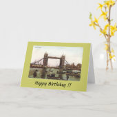 Birthday Card - Tower Bridge, Londen Kaart (Gele Bloem)
