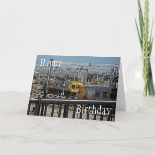 Birthday Card - Train die komt en gaat rijden Kaart