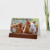Birthday Card: Two Guinea Pigs Kaart (Voorkant)