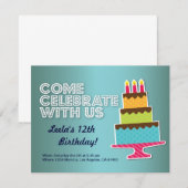Birthday Card-uitnodiging Sjabloon Kaart (Voorkant / Achterkant)